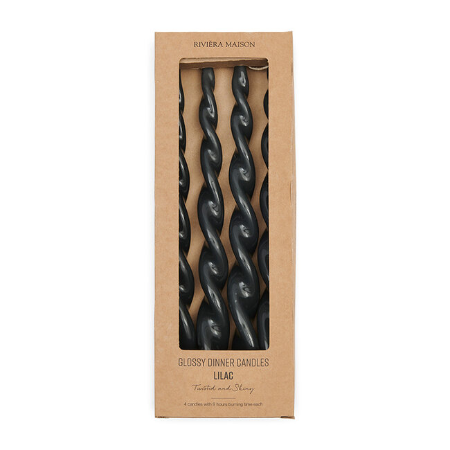 Riviera Maison Dinerkaars Twisted, Donkergrijs, 4 Stuks