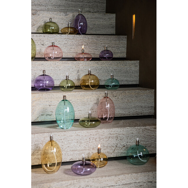 PTMD Adilia Amber glass oil lamp round L