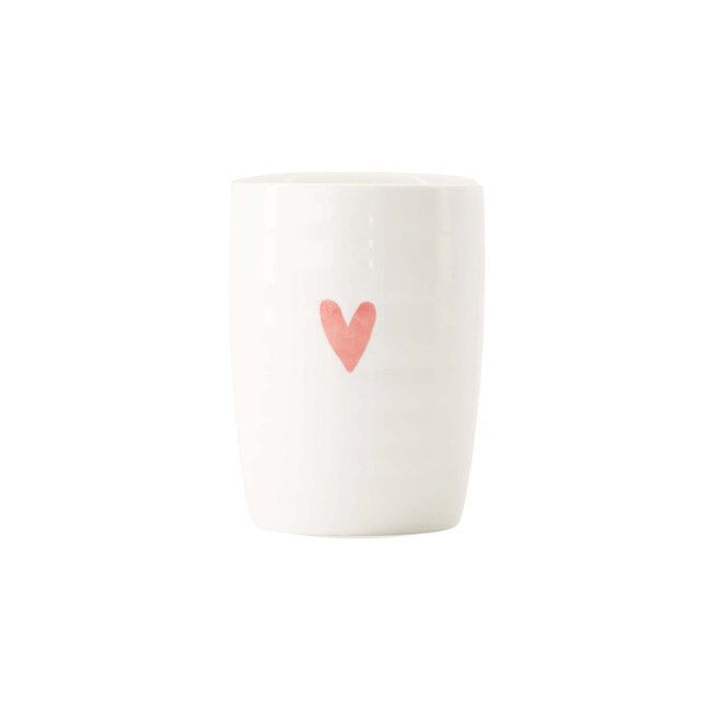 Zusss Koffiemok hartje wit/roze