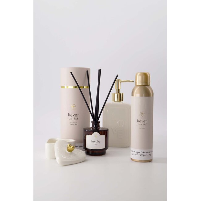 Zusss Bewaarpot keramiek hartvorm wit/goud