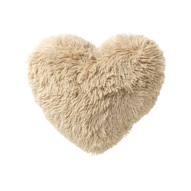 Hartjeskussen 40x45 cm Fluffy - Bleached Sand - beige