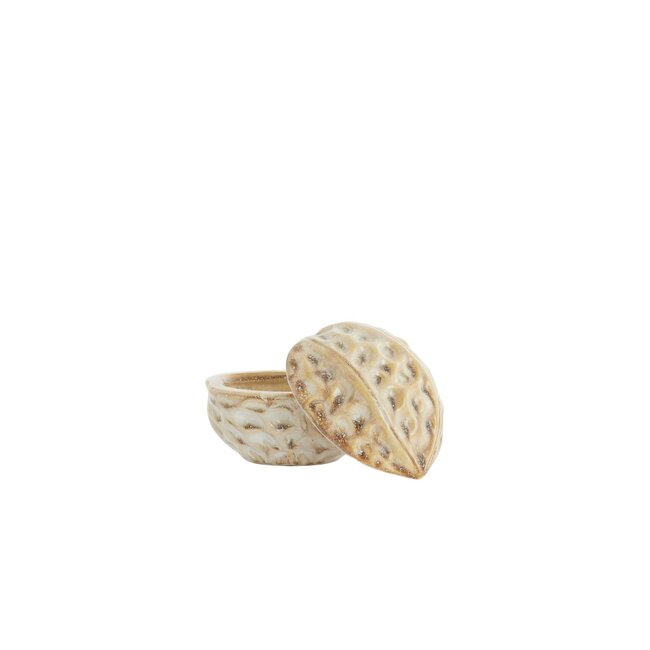 Light & Living Deco Box 13,5X10,5X10,5 cm Walnoot keramiek zand