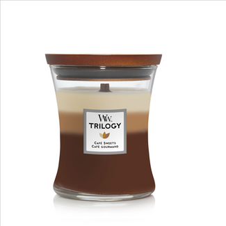 Woodwick Trilogy Café Sweets Medium Candle WoodWick® 60h. Woodwick Trilogy Café Sweets Medium Candle WoodWick® 60h.