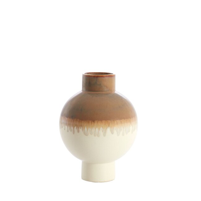 Light & Living Vaas deco Ø28x38 cm ZELATA keramiek crème taupe