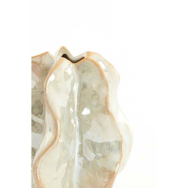 Light & Living Vaas deco 11,5x10x13,5 cm IDRIJA keramiek zand