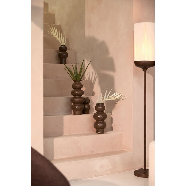 Light & Living Vaas Deco Ø15,5x37,5 cm ROGANO keramiek donker bruin