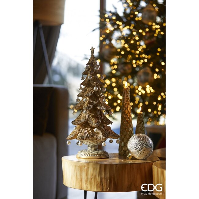 EDG Kerstboom parel goud/zilver H46cm Ø22cm