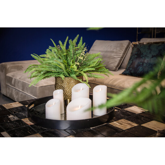 PTMD LED Light Candle rustic white moveable flame L