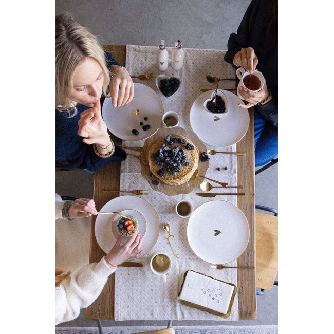 Zusss Gebaksbordje hartje wit/goud