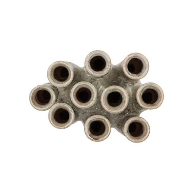 Inga Jahra green vase tube active glaze 20x16x24 cm