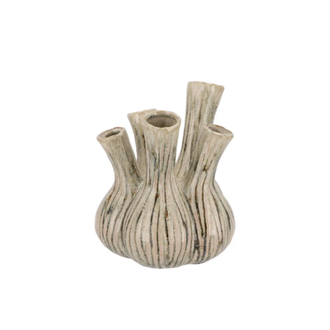 Aglio green active glaze vase 20x25cm