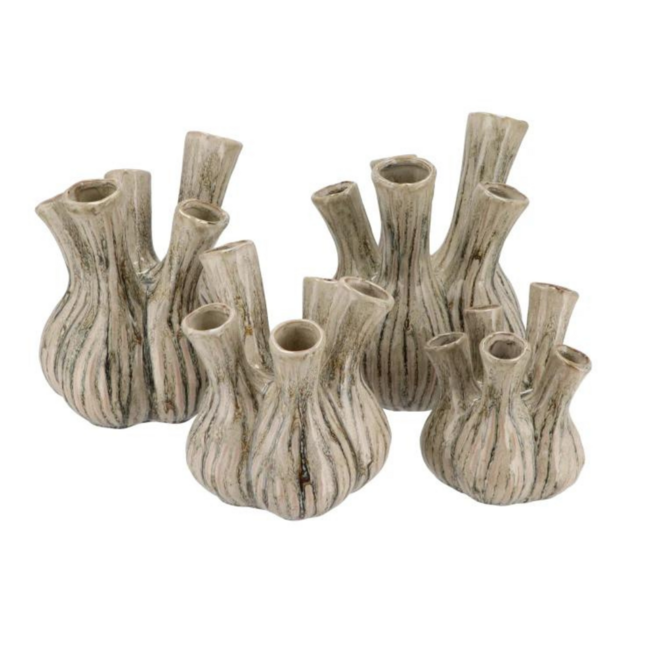 Aglio green active glaze vase 20x25cm