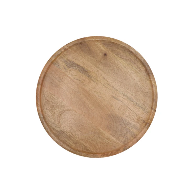 Mumbai mango wooden tray round small edge Ø44x2 cm