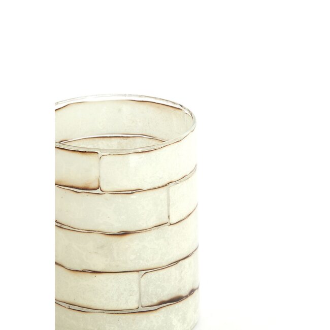 Light & Living Theelicht Ø10x13 cm DRONERI glas transparant + crème