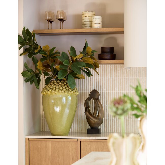 Light & Living Theelicht Ø10x13 cm DRONERI glas transparant + crème