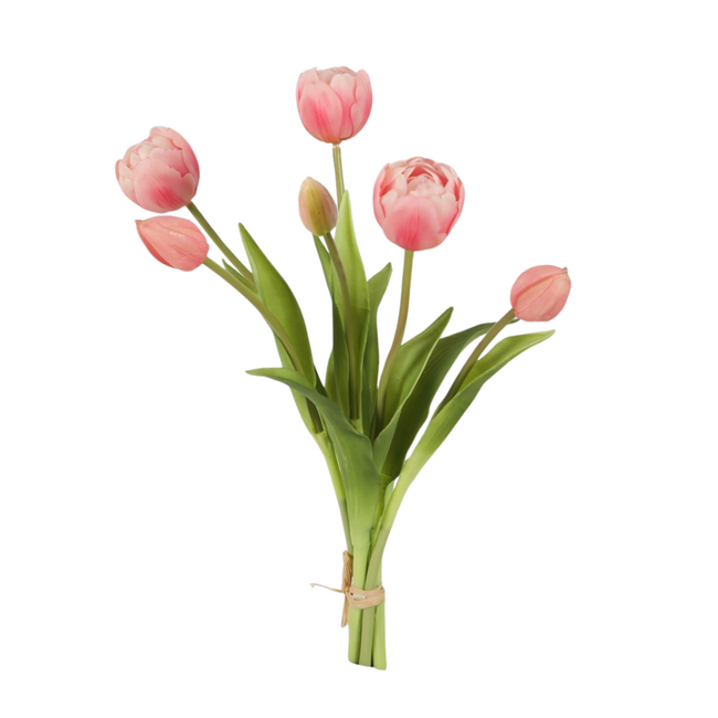 Tulip Bundle x6 –Roze kunsttulpen bos (40 cm)