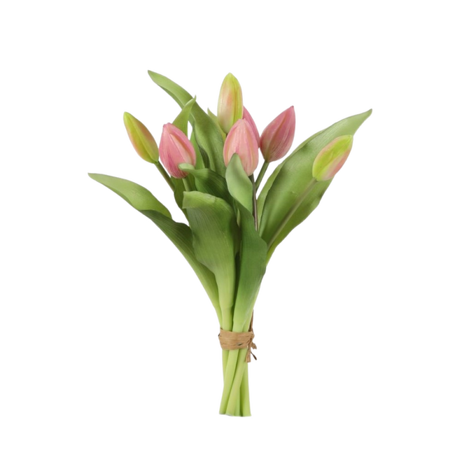 Tulip Bundle x7 – roze/fuchsia kunsttulpen bos (32 cm)