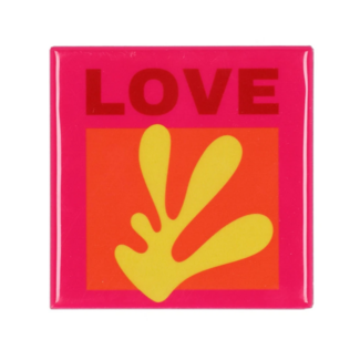 Daan Kromhout Tegeltje Love Pink 10x10x1cm Daan Kromhout Tegeltje Love Pink 10x10x1cm