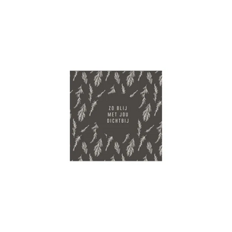 Zusss Servetten jou dichtbij 12,5x12,5cm antracietgrijs