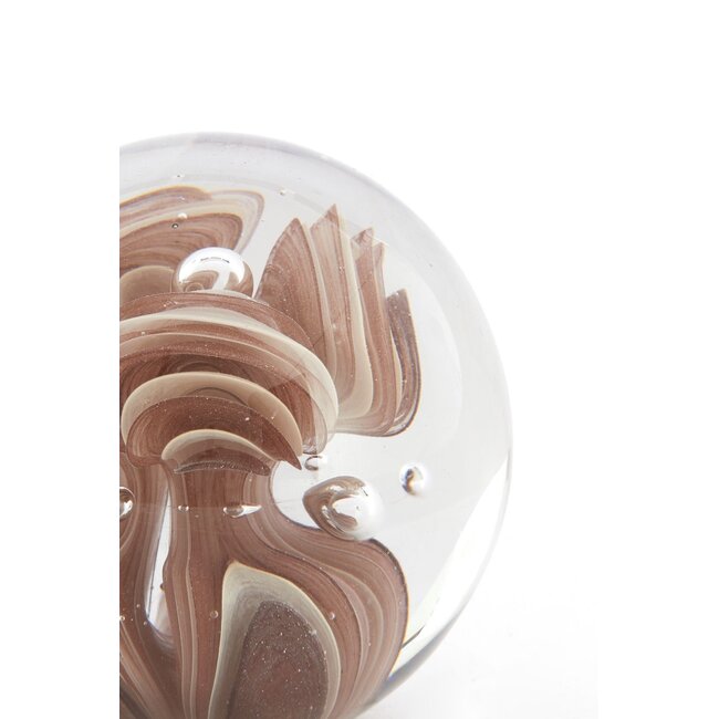 Light & Living Ornament Ø10x10 cm BREON glas bruin+crème