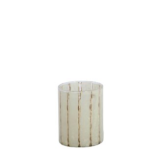 Light & Living Theelicht Ø10x13 cm DRINO glas transparant+wit