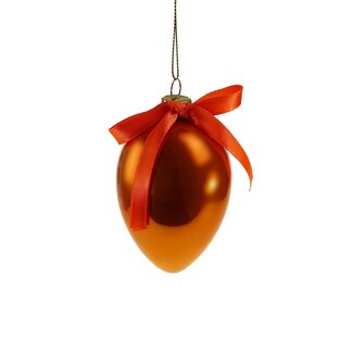 Glazen ei Pearly, orange 6x10 cm