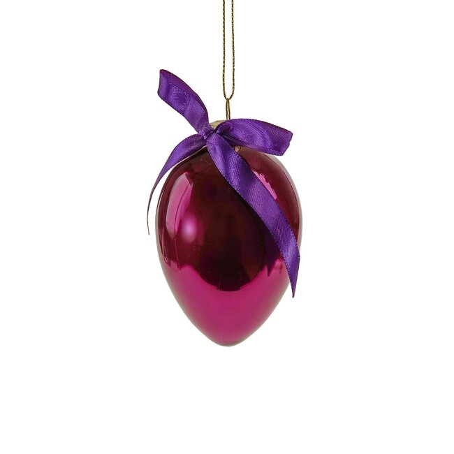 Glazen ei Pearly, purple 6x10 cm