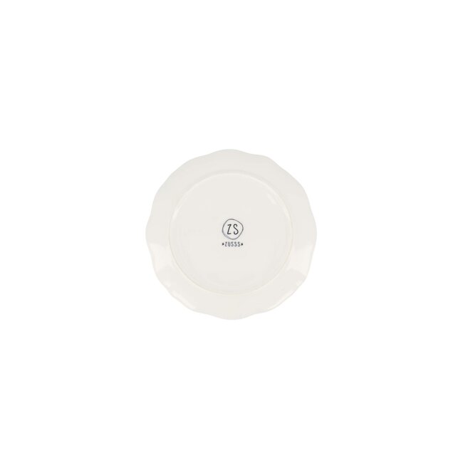 Zusss Serveerschaaltje geschulpte rand mistletoe wit