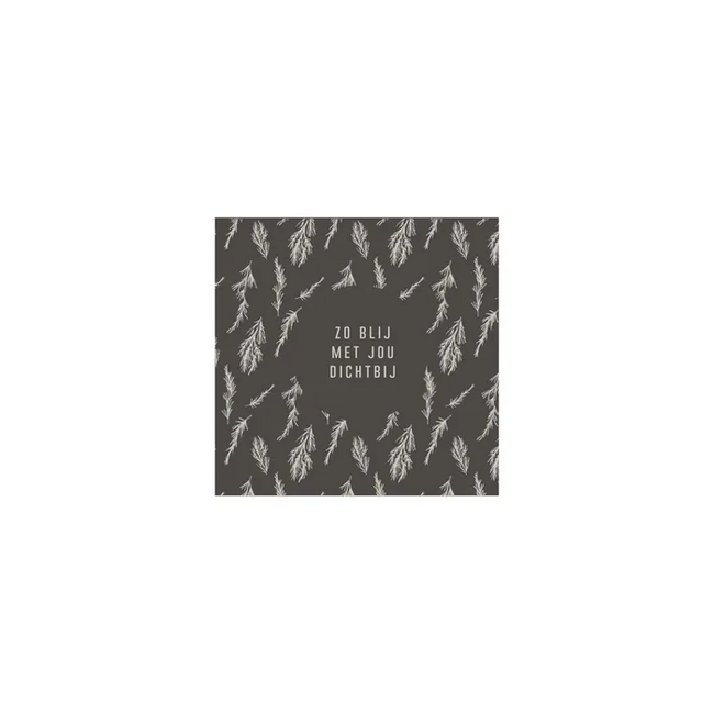 Zusss Servetten jou dichtbij 12,5x12,5cm antracietgrijs
