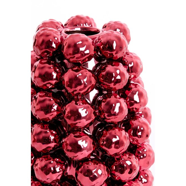 Light & Living Vaas deco Ø14,5x17 cm BUTANG keramiek metallic Rood