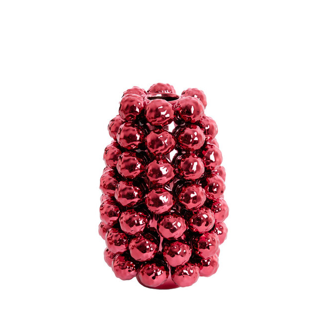 Light & Living Vaas deco Ø18,5x28 cm BUTANG keramiek metallic Rood