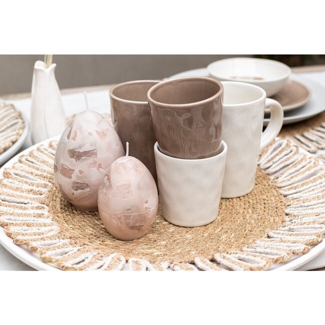 Home Society Deco Kaars Zand Marble Egg L