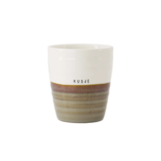 Zusss Koffiemok kusje grijsblauw/wit