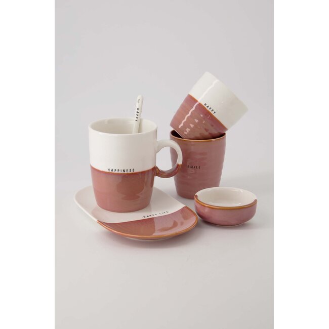 Zusss Theemok happiness wit/burgundy