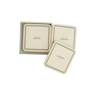 Zusss Set van 6 onderzetters zand/antracietgrijs