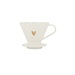 Zusss Koffiefilterhouder keramiek hartje wit/goud