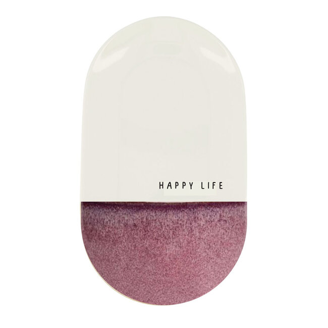 Zusss Serveerschaal happy life wit/burgundy