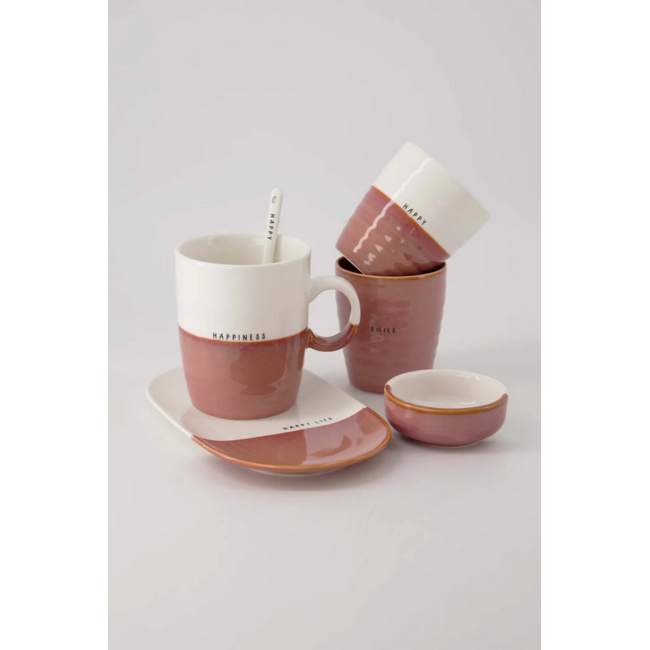 Zusss Koffiemok smile burgundy