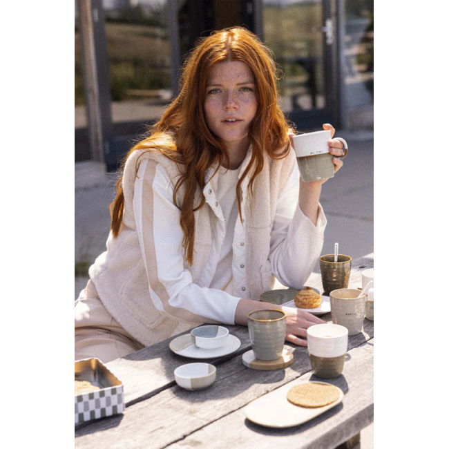 Zusss Koffiemok darling grijsblauw