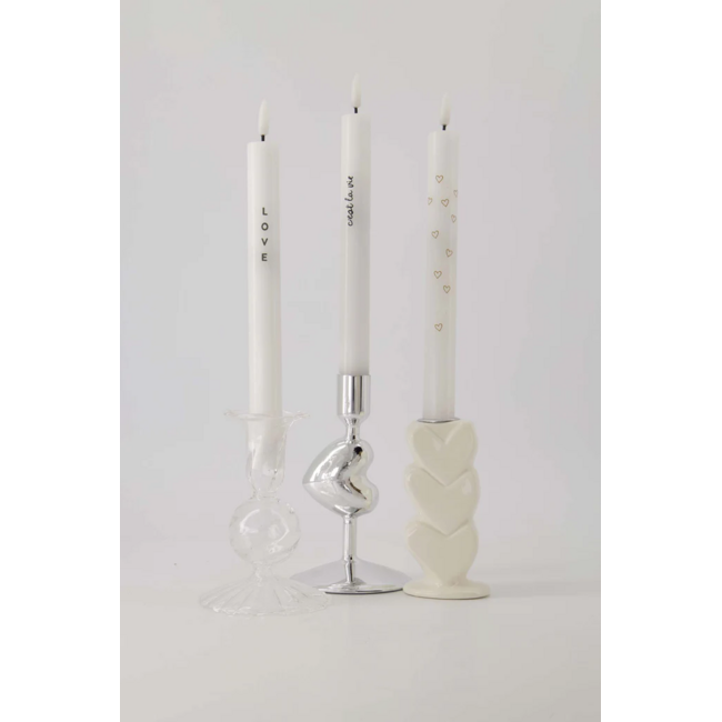 Zusss Kandelaar glas hartje zilver