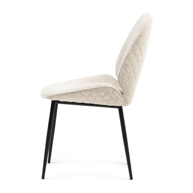 Riviera Maison Mr. Beekman Dining Chair, bouclé, white sand