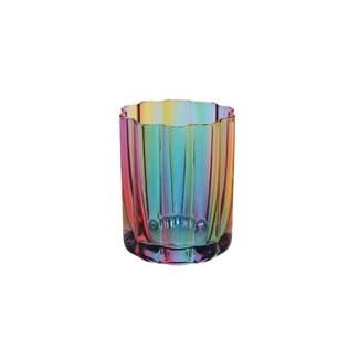 Vrolijke waxinelichthouder Jacquard Multicolour sprayed 7,5x9 cm