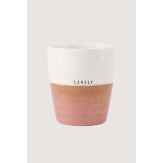 Zusss Koffiemok lovely wit / donkerroze Zusss Koffiemok lovely wit / donkerroze