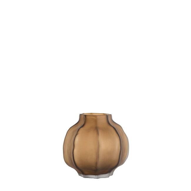 Light & Living Vaas Ø27x26 cm TEJEDA glas mat donker bruin