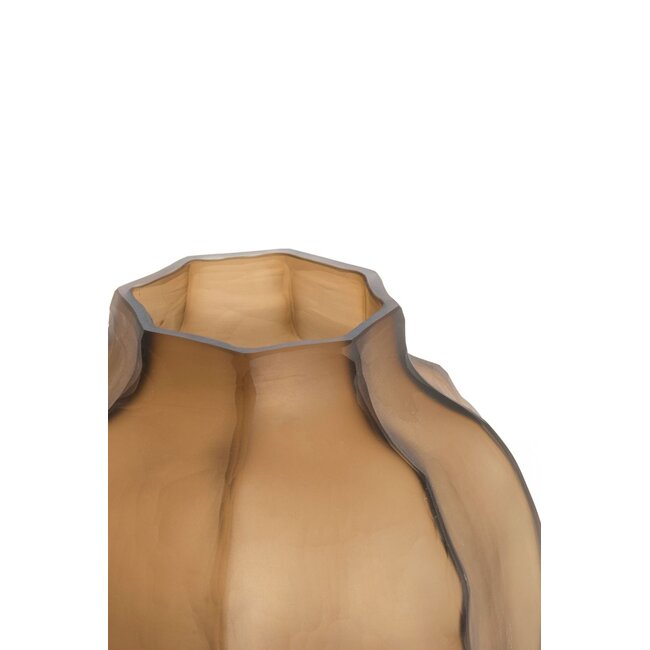 Light & Living Vaas Ø27x26 cm TEJEDA glas mat donker bruin