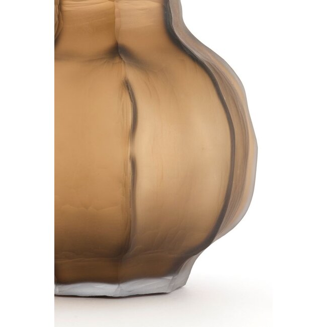 Light & Living Vaas Ø27x26 cm TEJEDA glas mat donker bruin