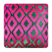 Colmore Kussen fuchsia/groen fluweel 50x50