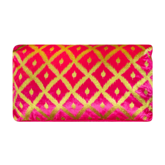 Colmore Kussen fuchsia/groen fluweel 60x35