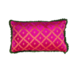 Colmore Cushion w/fringe pink/orange/green velvet VI/CO 60x35
