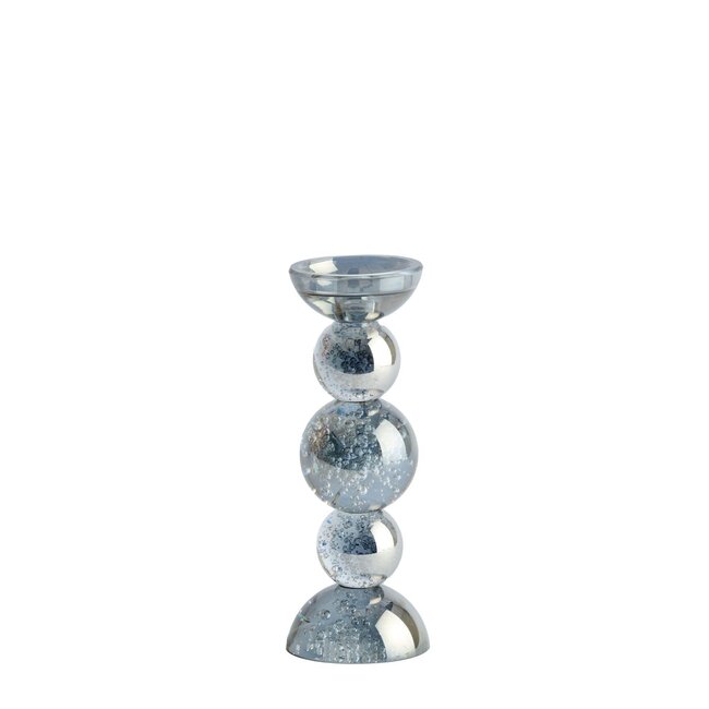 Light & Living Kaarsenhouder Ø10x26,5 cm ITINGA glas bubbel smoke